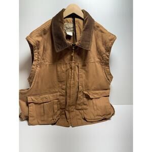 Woolrich Men’s Outdoor Guide Collection Hunting Brown Canvas Vest Sz XL
